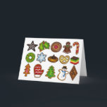 Cartão De Festividades Cookies Natal Árvore Feriada Snowman Sand Tart<br><div class="desc">Criados de uma série de ilustrações marcadoras originais, estes cartões de natal monocromáticos apresentam uma variedade de biscoitos de Natal cozidos frescos, incluindo tartes de areia, biscoitos de açúcar fosco, biscoitos de manteiga de amendoim, coroas ocas e outros biscoitos. Os autocolantes também estão disponíveis. Não vê o que está procurando?...</div>