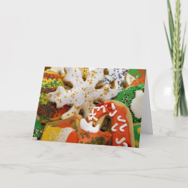 Cartão De Festividades Cookies Natal II Férias Coloridas (Frente)