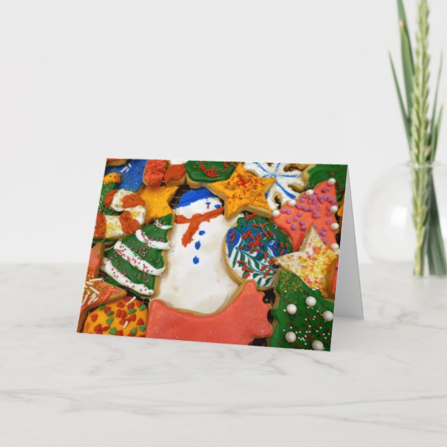 Cartão De Festividades Cookies Natal III Férias Coloridas (Frente)