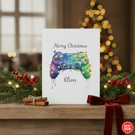 Cartão De Festividades Cool Gaming Christmas Card Personalised Holiday