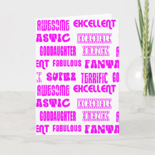 Cartão De Festividades Cool Modern Design for Goddaughters Positive Words