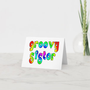 Cartão De Festividades Cool Sisters Birthdays Christmas : Groovy Sister