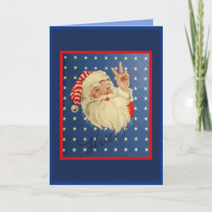 Cartão De Festividades Cópia da placa Vintage WW2 Santa Claus