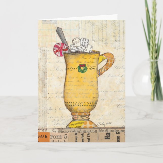 Cartão De Festividades Copo amarelo do feriado (Frente)