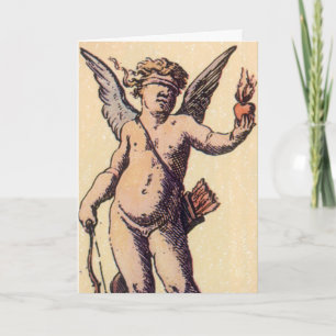 Cartão De Festividades Copo de São Valentim Cegado, Carta de Tarot Antiga