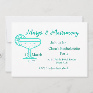 Cartão De Festividades Copo de tequila Turquoise Margs & Matrimony noivo