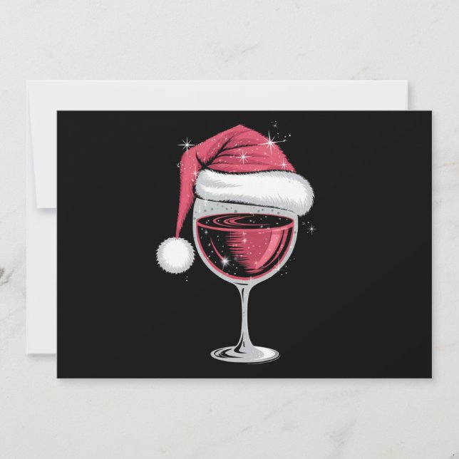 Cartão De Festividades Copo de Vinho Tinto Natal Cômico Natal Xmas  (Frente)