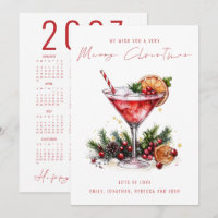 Coquetel Festivo Calendário 2027 Feliz Natal