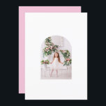 Cartão De Festividades Coquette Christmas Family Photo Pink Green Doodle<br><div class="desc">O cartão de Natal da família Coquette Photo Whimsical Pink Green Doodle Holiday Card apresenta a sua foto favorita Para ser usado com o quadro de velo de coordenação de um quadro floral de coquete branco, cor-de-rosa e verde, com um arco cor-de-rosa, personalizado com o seu texto personalizado e personalizado...</div>