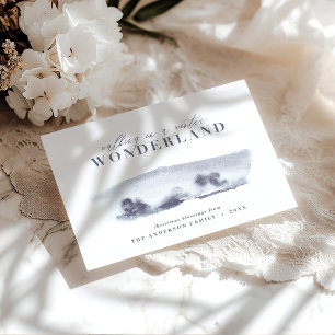 Cartão De Festividades Cor azul-d-água mínima Natal