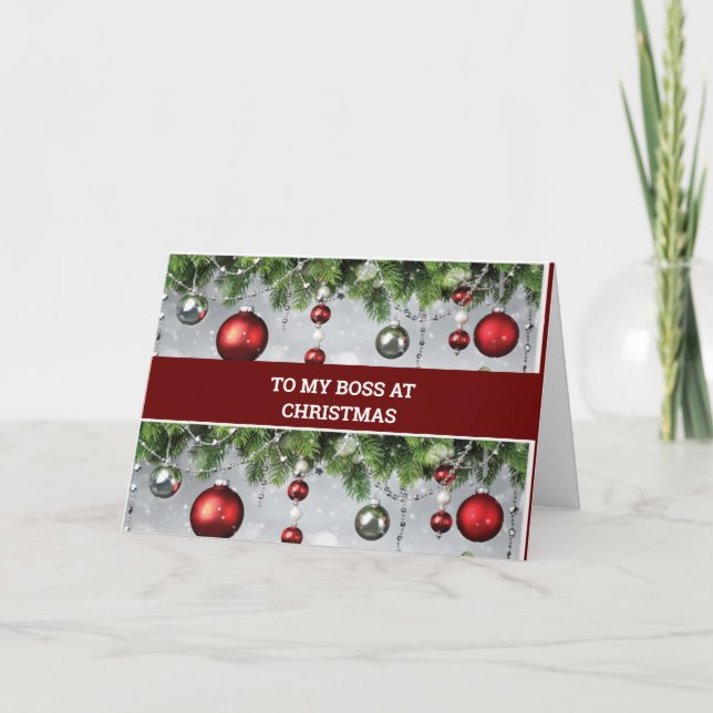 CARTÃO DE FESTIVIDADES COR "BOSS" DE HOLIDAY DE NATAL (Frente)