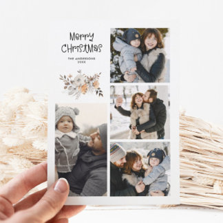 Cartão De Festividades Cor de Água Botânica Múltipla Moderna Elegante