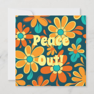 Cartão De Festividades Cor Personalizado Colorido Estilo Hippie Paz Fora 