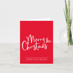 Cartão De Festividades Cor simples editável Merry Natal Business