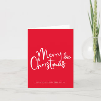Cartão De Festividades Cor simples editável Merry Natal Business