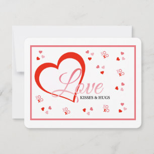 Cartão De Festividades Cora vermelha amor beijos e abraços dia dos namora