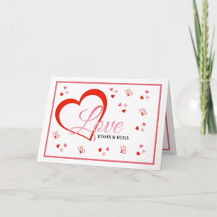 Cartão De Festividades Cora vermelha amor beijos e abraços dia dos namora