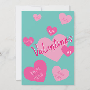 Cartão De Festividades Coração Amor Feliz Dia dos Namorados Rosa Mentolad