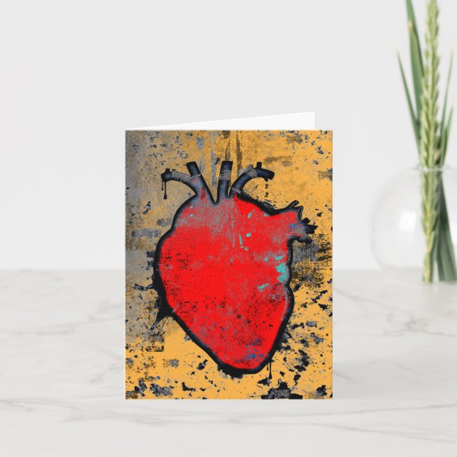 Cartão De Festividades coração anatômico (Frente)