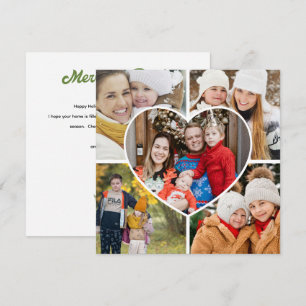 Cartão De Festividades Coração Colagem de Fotos Escrito à Mão Alegre e Br