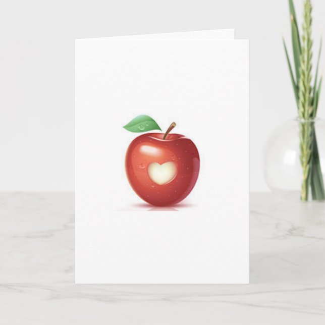 Cartão De Festividades Coração de Apple (Frente)