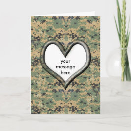 Cartão De Festividades Coração de Camouflage - Namorados