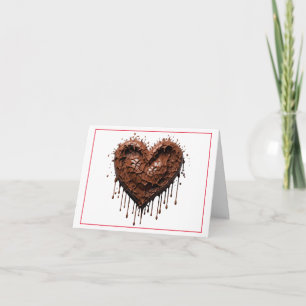 Cartão De Festividades Coração de Chocolate no Dia dos Namorados