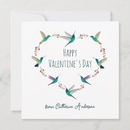 Cartão De Festividades Coração de Hummingbird Personalizado