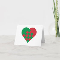 Coração dinamarquês verde vermelho