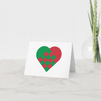 Cartão De Festividades Coração dinamarquês verde vermelho