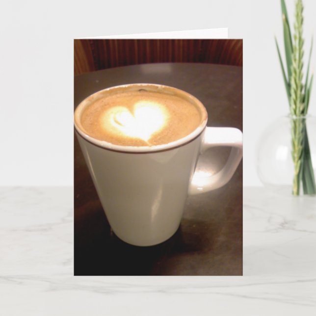 Cartão De Festividades Coração do café (Frente)