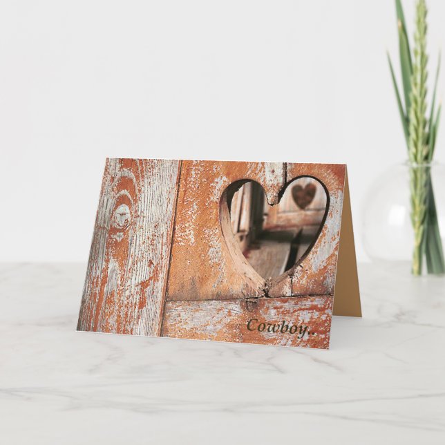 Cartão De Festividades Coração do Cowboy (Frente)