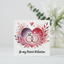 Coração e Anéis com Grinalda Floral – Seja Meu Par