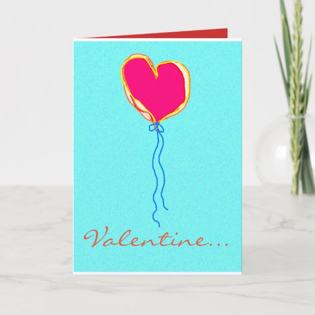 Cartão De Festividades Coração em uma corda (Frente)