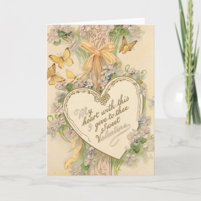 Cartão De Festividades Coração Namorados vitoriano (Frente)