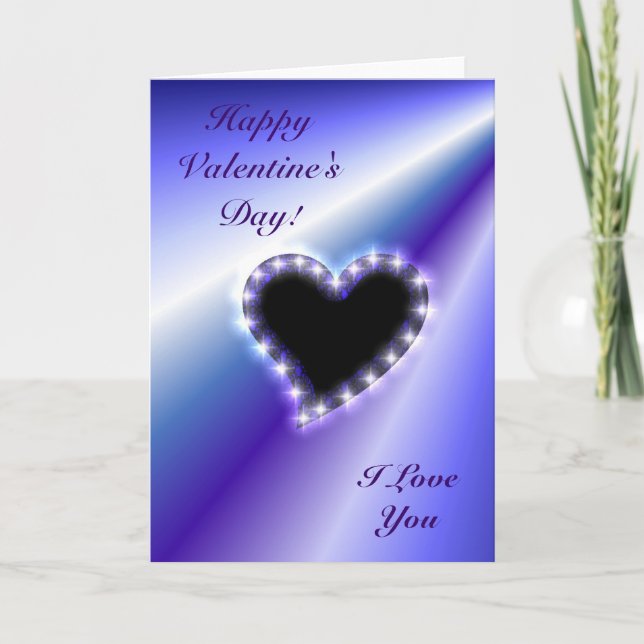 Cartão De Festividades Coração no Arco-Íris roxo (Frente)