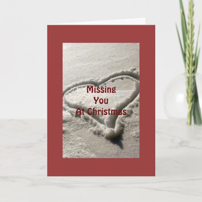 CARTÃO DE FESTIVIDADES CORAÇÃO NO NEVE QUE FALTA NO NATAL (Frente)