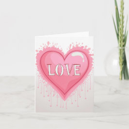 Cartão De Festividades Coração Rosa