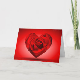 Cartão De Festividades Coração Rosa do dia de os namorados