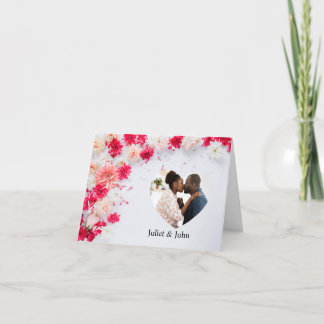 Cartão De Festividades coração simples personalizado em forma de foto