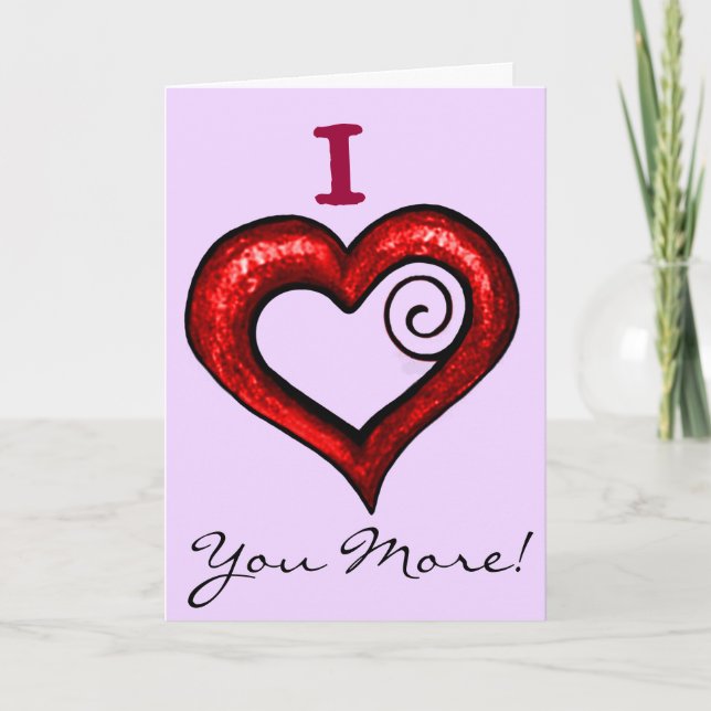 Cartão De Festividades Coração Vermelho (Frente)