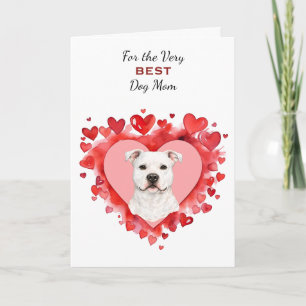 Cartão De Festividades Coração Vermelho Pitbull Branco Cachorro Balança M