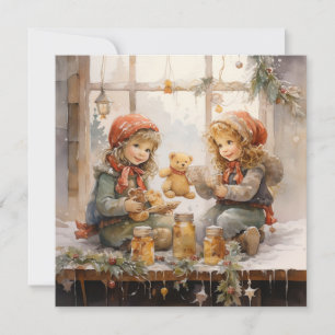 Cartão De Festividades Corações Alegres: Calor no Natal