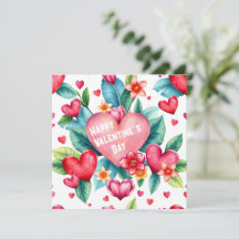 Corações coloridos e folhas tropicais Dia do Namor