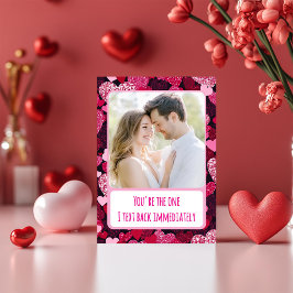 Cartão De Festividades Corações Cor-De-Rosa Eu Te Envio Uma Foto Imediata