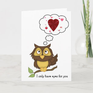 Cartão De Festividades Corações Coruja-Bonitos dos namorados