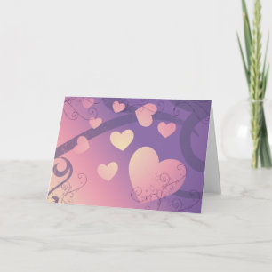 Cartão De Festividades Corações de Amor