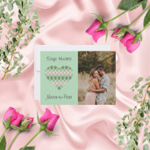 Corações de Sage Verde e Rosa Argyle Foto de Valen