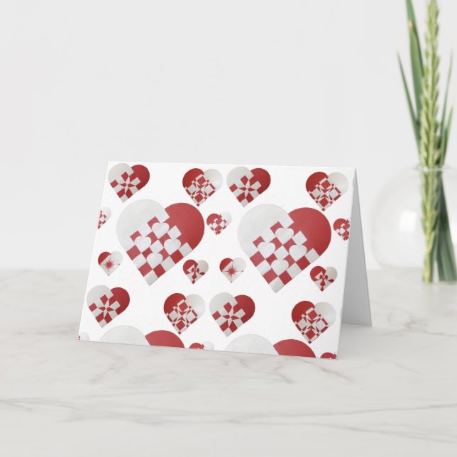 Cartão De Festividades Corações dinamarqueses do Natal (Frente)
