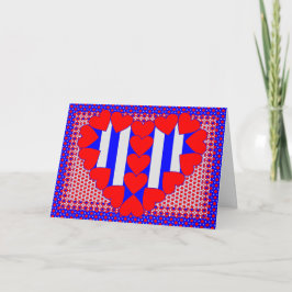 Cartão De Festividades Corações e listras para sempre